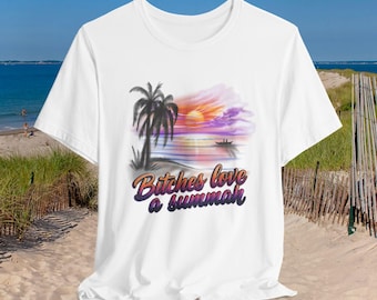 Bitches Love a Summah Unisex Jersey Short Sleeve Tee - RHORI - Real Housewives of Rhode Island