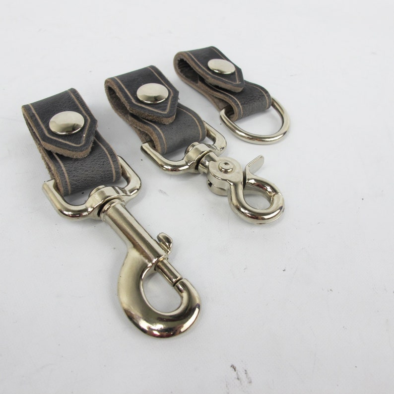Mini Leather Belt Keychain Clip Etsy