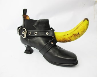 Leather Boot & Heel Strap-On Harness