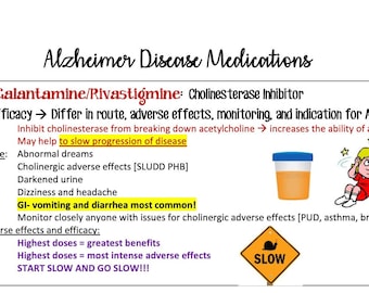 Drugs for Alzheimer's/NEURO/Seizure/Drugs/ Nursing School/ Nursing Study Guide/ Nursing Student/ Nursing Student Study Guide