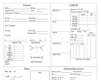 Baby Report Sheet Etsy