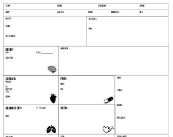Nursing Report Sheet Etsy Stay organized on the floor with the nursing brain sheet pack from nrsng.com. nursing report sheet etsy
