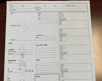nursing report sheet cardiac Cardiac ICU Report Sheet for New RN