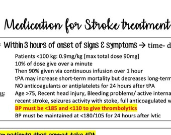 Drugs for Stroke /NEURO/Seizure/Drugs/ Nursing School/ Nursing Study Guide/ Nursing Student/ Nursing Student Study Guide