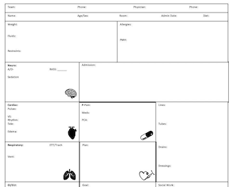 Nursing Report Sheet | Etsy