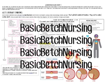 CCRN Study Guide- Cardiovascular part 1 acute coronary syndrome - nstemi - stemi