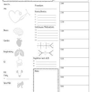 Jessica&#39;s Nursing Report Sheet