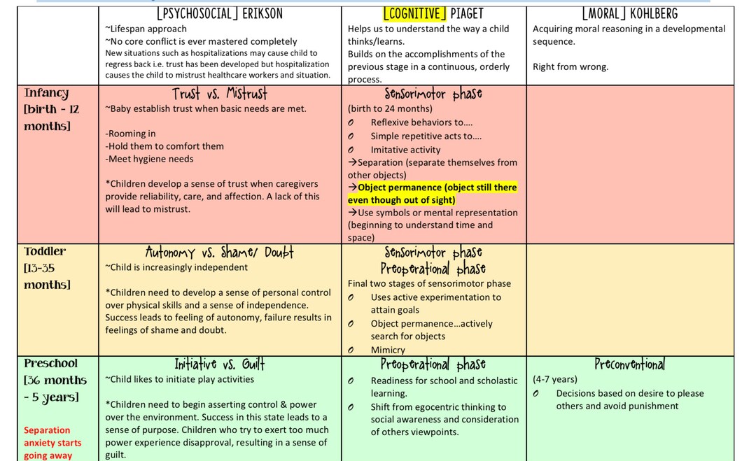 Ped Module Chart Modules One, Two, & Three: Pediatric Nursing Study Guide - Etsy