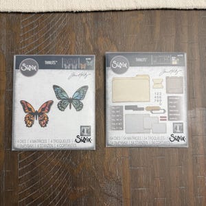 Troqueles Tim Holtz-Sizzix - Thinlits - Troquel de mariposa - Carpeta de archivos - Troqueles - Suministros para scrapbooking - Álbum de recortes - Troqueles - Fabricación de tarjetas - Manualidades, nuevo