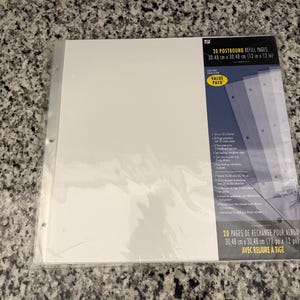 20 páginas de recarga encadernadas - 12 x 12 álbuns - recargas de álbuns - 12 x 12 páginas de álbuns de recortes - pasta de 3 argolas - álbum - álbum de recortes - recarga de álbuns de recortes