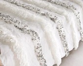 Moroccan Wedding Blanket Handira White with Metal Sequins, Handmade and High Quality