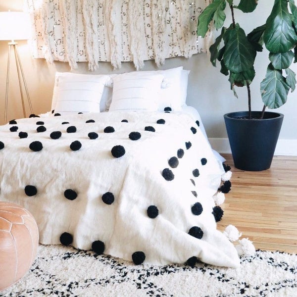 Pom Pom Blanket Etsy