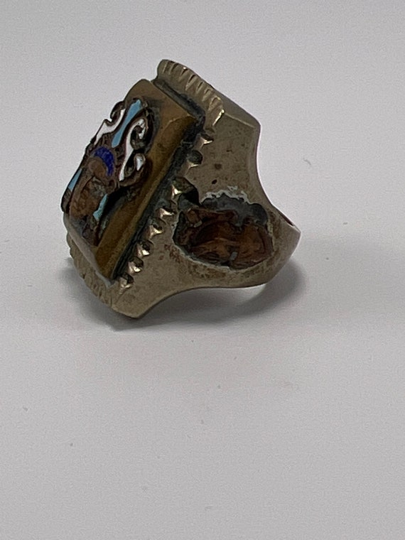 Vintage Mexican Biker Ring Size 9 - image 2