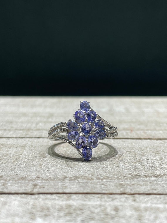 Sterling Silver and Lab Created Tanzanite Ring Siz