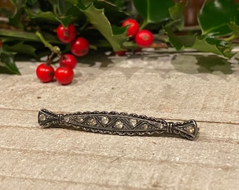 Antique Sterling Silver Art Deco Bar Pin