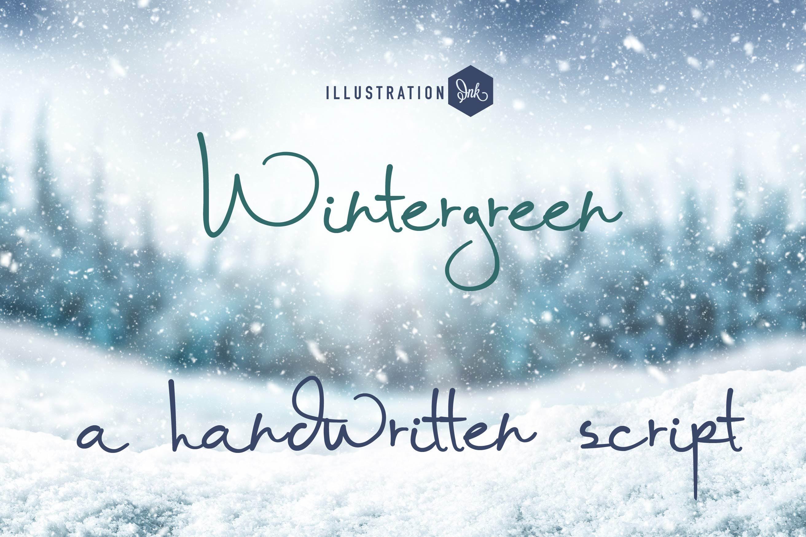 First Snow Script Font Snow Wonder Font Bundle, Cricut Fonts, Silhouette Fonts, Handwritten ...