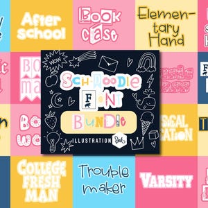 Sch-Doodle Font Bundle, Cricut Fonts, Silhouette Fonts, Teacher Fonts, School Fonts