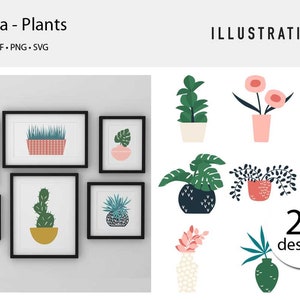 Panorama Plants - SVG Cut Files, For Cricut, For Silhouette, ai, dxf, eps, pdf, png