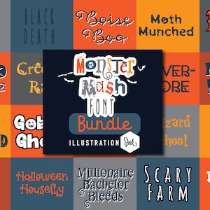 Monster Mash Font Bundle, Cricut Fonts, Silhouette Fonts, Handwritten Fonts, Script Fonts, Invitation Fonts