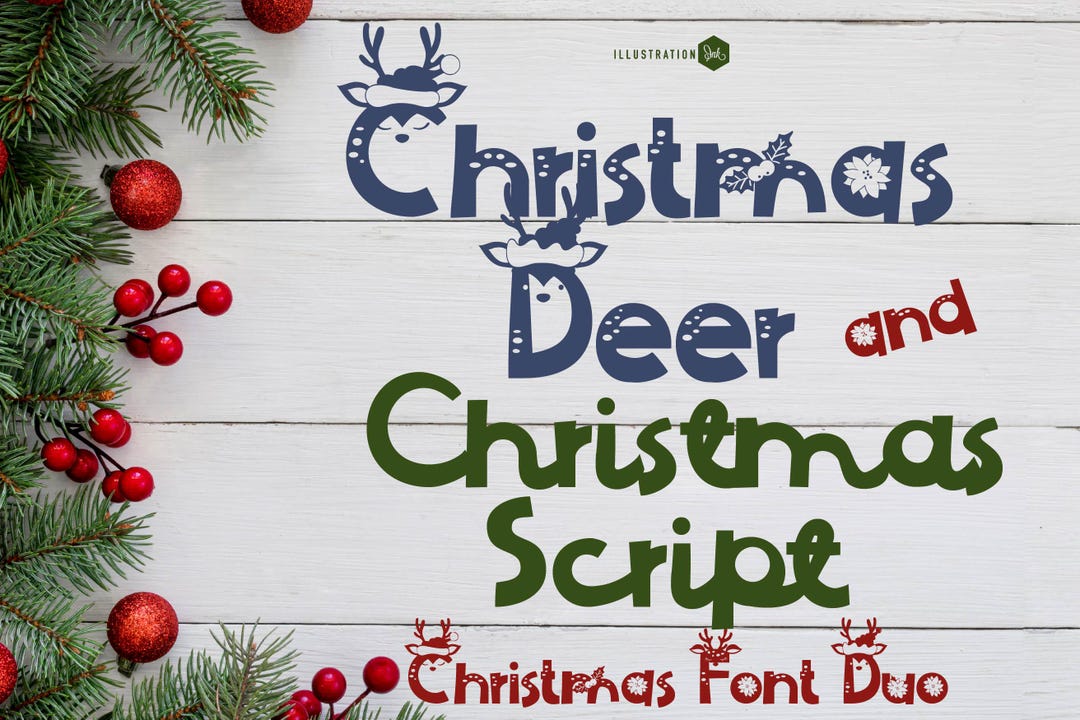 Christmas Deer Font Trio, Cricut Fonts, Silhouette Fonts - Etsy