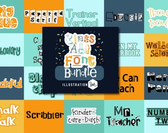 Class Act-lettertypenbundel, Cricut-lettertypen, Silhouette-lettertypen