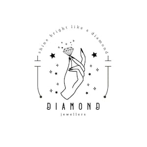 Logo Design, Premade Logo,  Modern Logo, Vintage Logo, Hand drawn logo, hand logo, diamond logo, jewellery logo