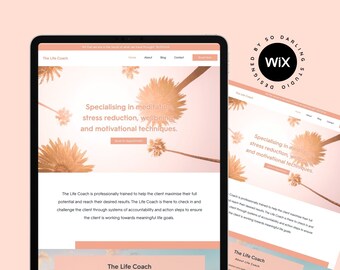 Life Coach WIX Template - Therapist Website, Custom Designed Wix Website Template, Wix Premade Template, Feminine Wix Website,
