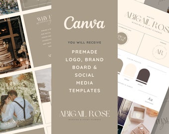 Canva Brand Kit - Logo, Brand Board and Social Media Posts, Canva Branding, Instagram Posts, Social Media Posts, Editable Logo Canva,