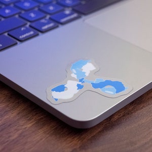 Blue Antibody Clear Vinyl Sticker // 2.2"x1.9" // Science Sticker // Science Laptop Decal