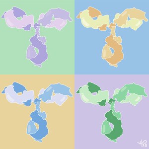 Pop Art Antibodies // Digital Art Print // 12&quot;x12&quot; // 10&quot;x10&quot; // 8&quot;x8&quot; // 6&quot;x6&quot;