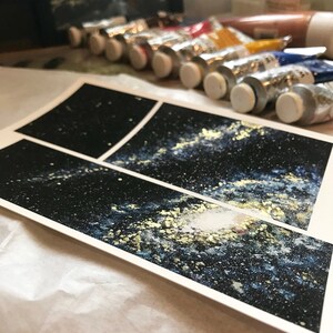 Galaxy Multi-Canvas // Acrylic Painting Fine Art Print // 5&quot;x7&quot; // 8&quot;x10&quot; // 11&quot;x14&quot;