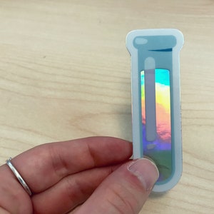 Naklejka Holograficzna na Probówkę // 1&quot;x3&quot; // Naklejka Naukowa // Naklejka na Laptopa Naukowego