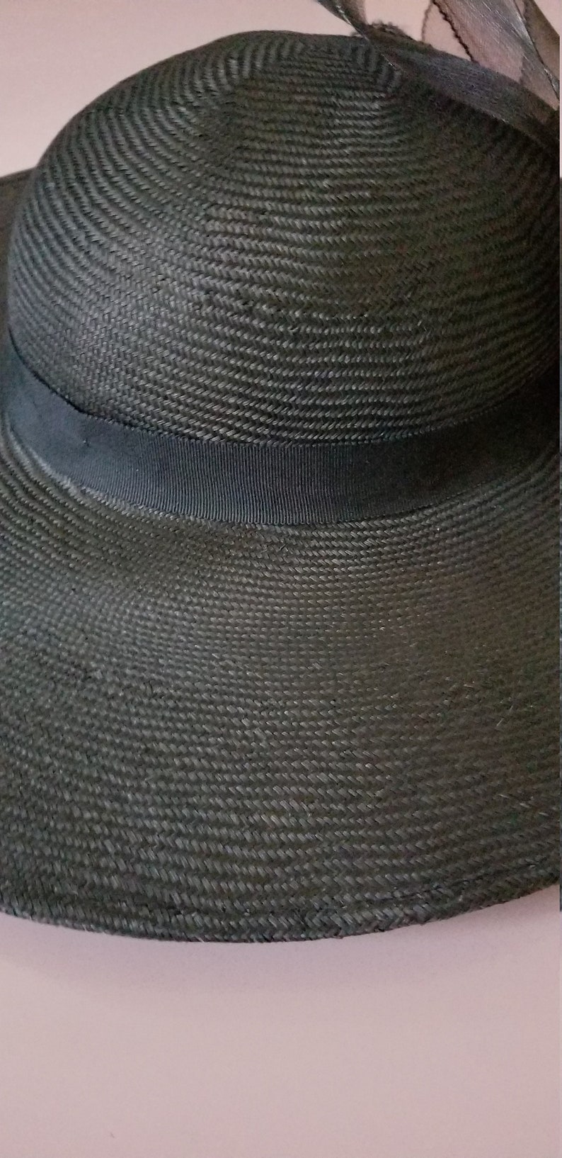 Made in USA Black Vintage Weaved Formal ChurchSun with Multi Ribbon Bow by TOP This Inc