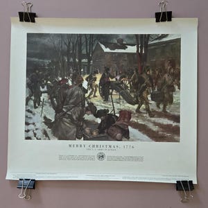 The U.S. Army in Action Lithograph from the U.S. Government Department of Printing, Merry Christmas 1776