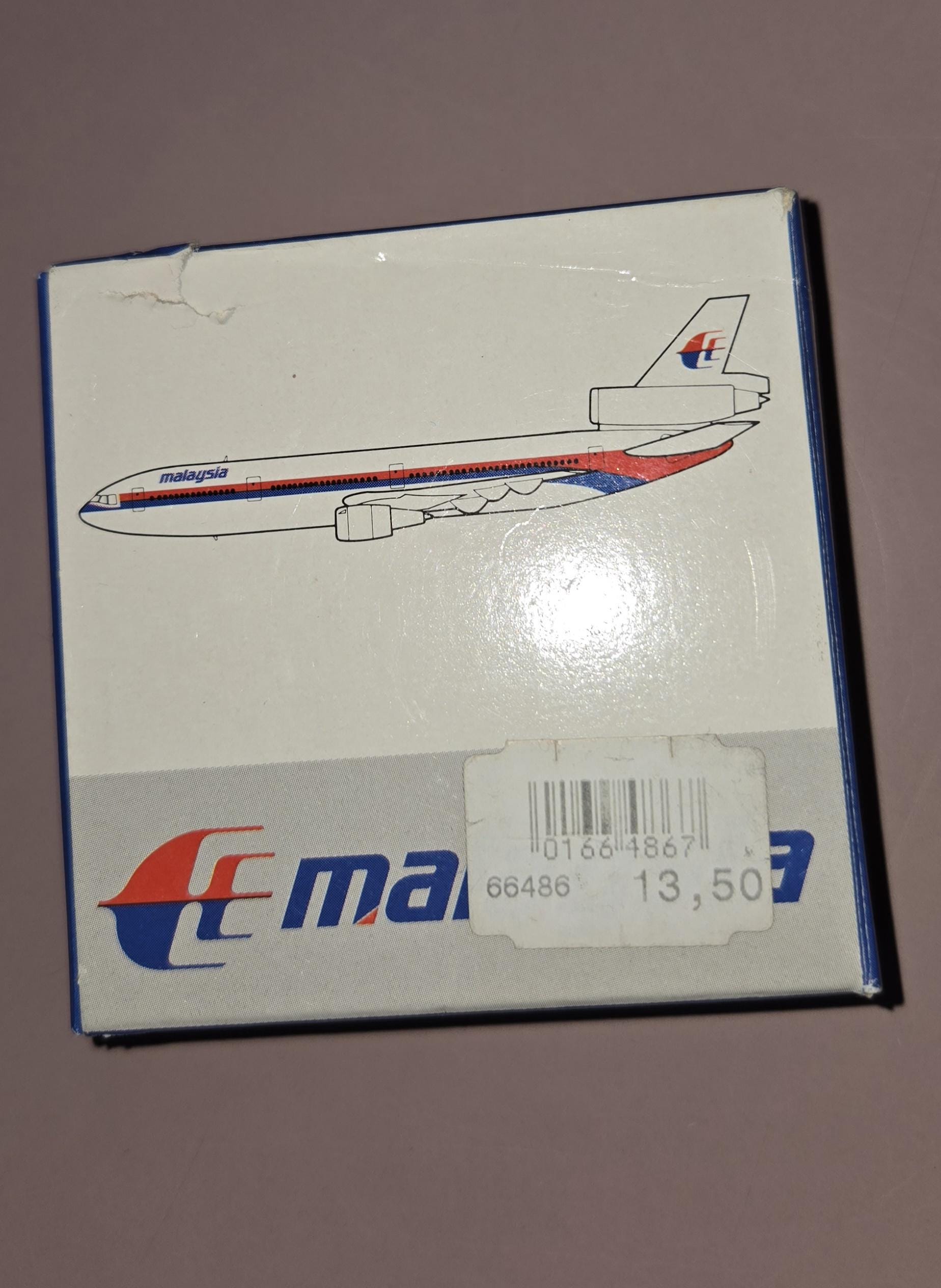 Douglas DC-10 Malaysia Airline Schabak Miniature Die Cast Airplane