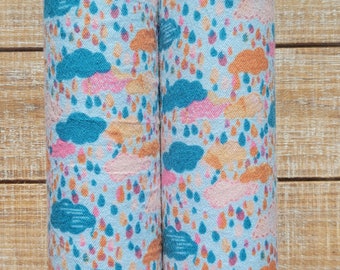 Colorful Rain & Clouds Pattern Boot Shapers - Boot Stands -Boot Trees - Flannel Fabric