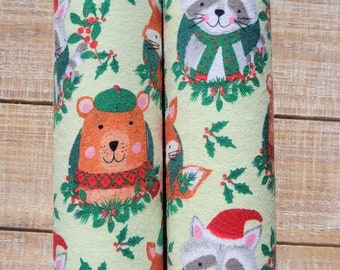 Holiday Foxes, Bears, and Racoons Pattern Boot Shapers - Boot Stands -Boot Trees - Flannel Fabric