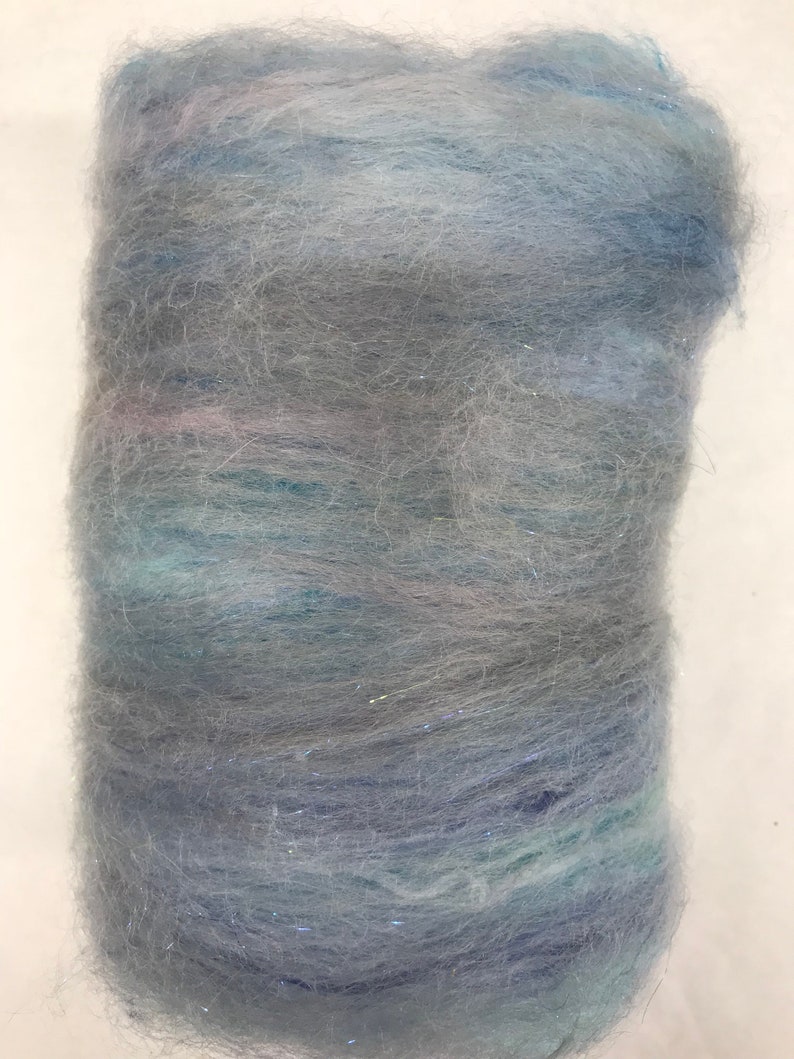 Luxury art batts for spinning or felting 5.4 oz set of 2 batts hand dyed in color daydreaming