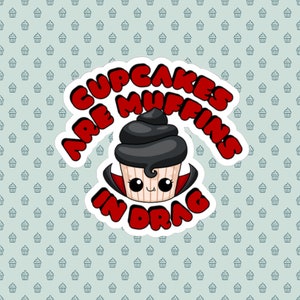 Vampire Drag Cupcake Couture Die-Cut Sticker