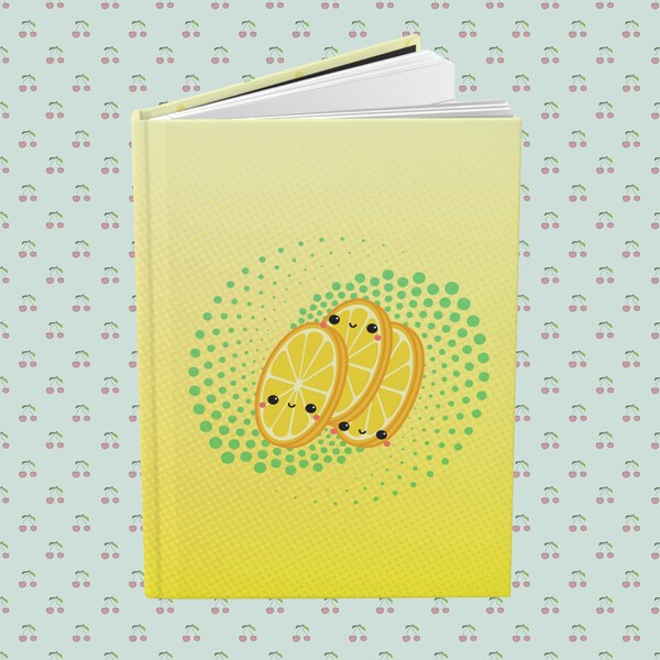 Refreshing Lemon Slice Friends Hardcover Journal Notebook Matte