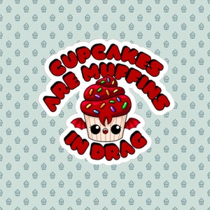 Bat Vampire Drag Cupcake Couture Die-Cut Sticker