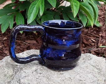 Handmade Blue Ceramic Mug, Ceramics and Pottery, Coffee Cup, Stoneware Mug, Modern Mug,  Small Mug, Coffee Lovers, Royal Blue Mug