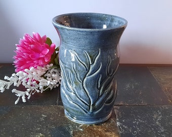 Handmade Blue Ceramic Vase, Flower Vase, Home Decor, Blue Decor, Modern Pottery Vase, Gift for Her, Decorative Vase, Bouquet