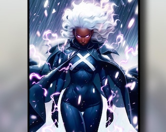 escuadrón de superhéroes pantera negra y tormenta