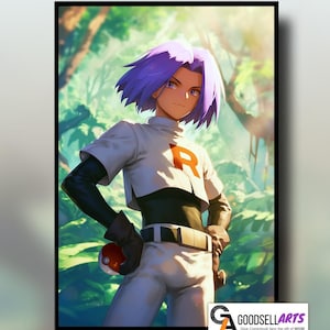Team Rocket James Poster |  Pokemon game room decor, Pokemon wall art, James Team Rocket art print, Jessie James Pokemon Gift for fan