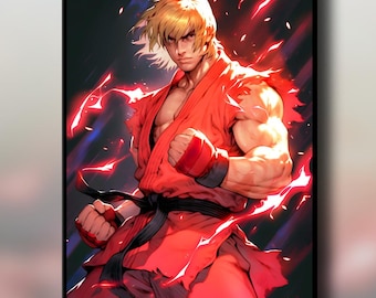 Evil Ryu Street Fighter Poster | Ryu Wall Art | SF6 Poster | Ryu