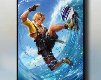 FF10 ポスター Final Fantasy X Tidus Jecht Jecht Final Fantasy X- Limited Edition Fine Art Print -FFX Poster