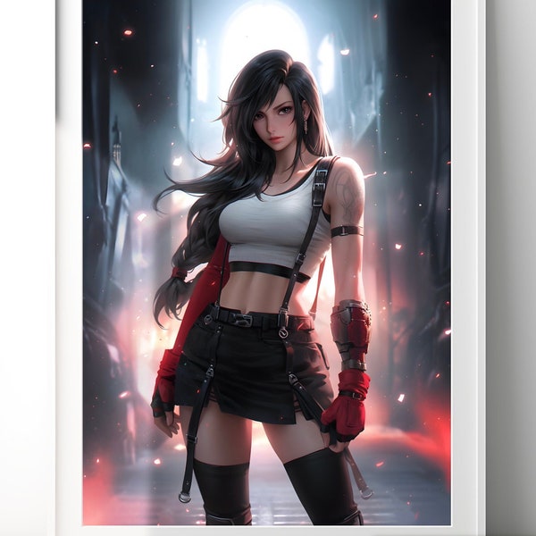 Tifa Final Fantasy Poster | FF7 Remake | Gaming Decor | Gamer Gift | Video Game decor | Tifa Lockhart Art Print