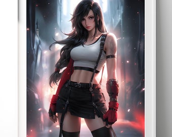 Tifa Final Fantasy Poster | FF7 Remake | Gaming Decor | Gamer Gift | Video Game decor | Tifa Lockhart Art Print