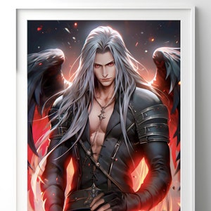 Sephiroth Poster | "You Are Too Weak To Save Anyone." | Final Fantasy 7 art | FF7 | Gaming poster | Video Game art | Game Room Decor